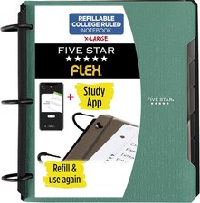 Flex Refillable Notebook Study App College Ruled Paper  1-1/2 Inch TechLock