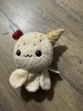 Beige Octopus Plush Toy Small Stuffed Animal Ice Cream Cherry Sprinkles
