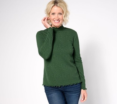 Me by Jennie Garth Women's Top Plus Sz 3X Rosetta Knit Mock Neck Green A663658