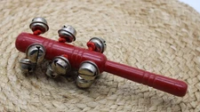 Vintage Red Belled Percussion Instrument 6 3/4 Inches