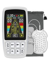 Dual Channel TENS EMS Unit 24 Modes 40 Intensities Muscle Stimulator White