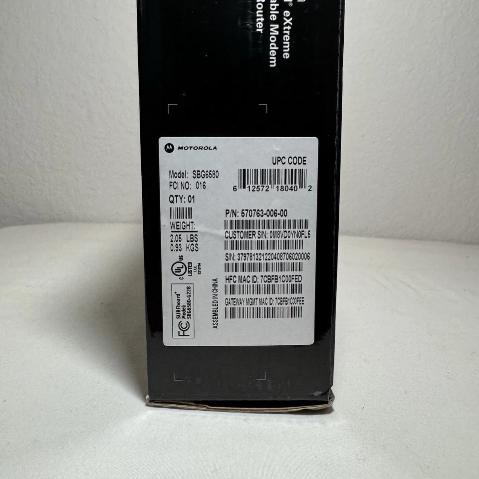 Motorola SURFboard® eXtreme NEW Wireless Cable Modem & Gigabit Router Brand New - Image 3 of 4