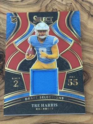 2025 Panini Select- Tre Harris Draft Selection Red Patch Prizm (RC, MEM) 