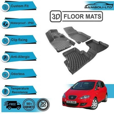 3D Molded Interior Car Floor Mat for SEAT Altea 2004-UP(Black) ANTI-ALLERGIC