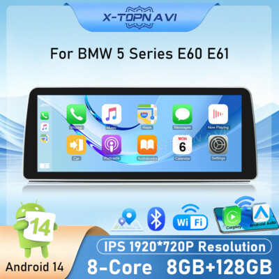 für BMW 5er E60 E61 CCC CarPlay Screen Android 14 Navi radio GPS DAB+ DSP 12.3''