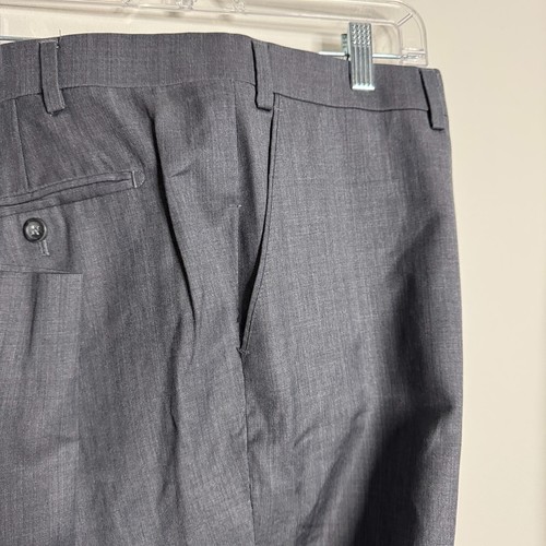 Joseph Abboud 3 Piece Men's Suit 50R Gray Solid Wool Two-Piece Pants 46W - Picture 6 of 16