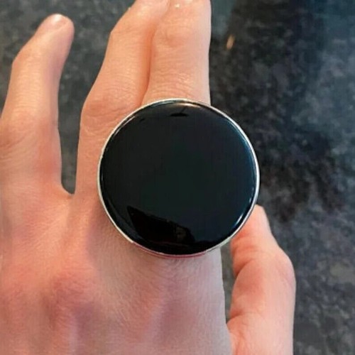 Black Onyx Stone Handmade Solid 925 Sterling Silver Statement Beautiful RingNJ71