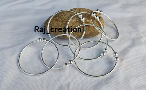 Handmade Bohemian Set of 7 Bangles Solid 925 Sterling Silver Women Bangles - Picture 7 of 11
