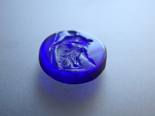 MAENAD and FAUN cobalt blue Venetian glass Intaglio*oval*21mmx15mm*Tassie seal - Bild 6 von 10