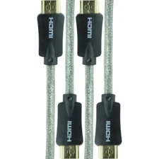 GE Pro Premium 6 Ft. HDMI Cable With Ethernet Silver - 2 Pack
