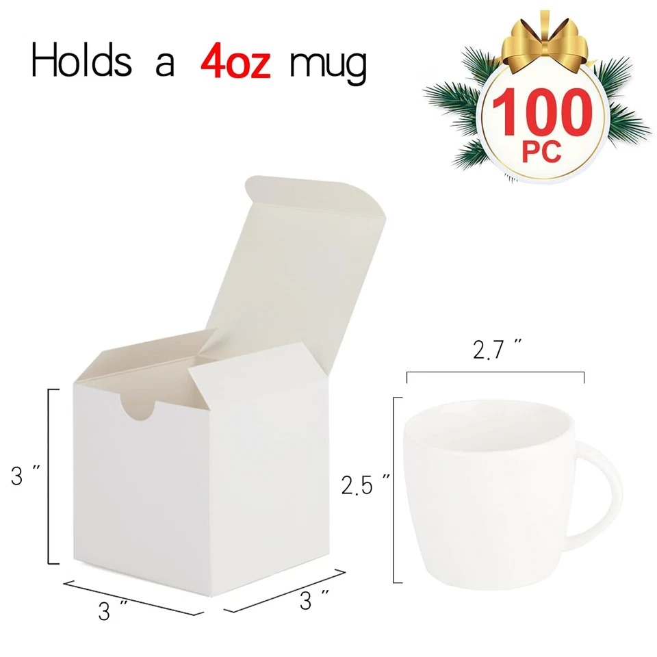 Картонные подарочные коробки с крышками MESHA 3X3X3 дюйма 100 шт., маленькие для подружки невесты грумма - Изображение 2 из 4