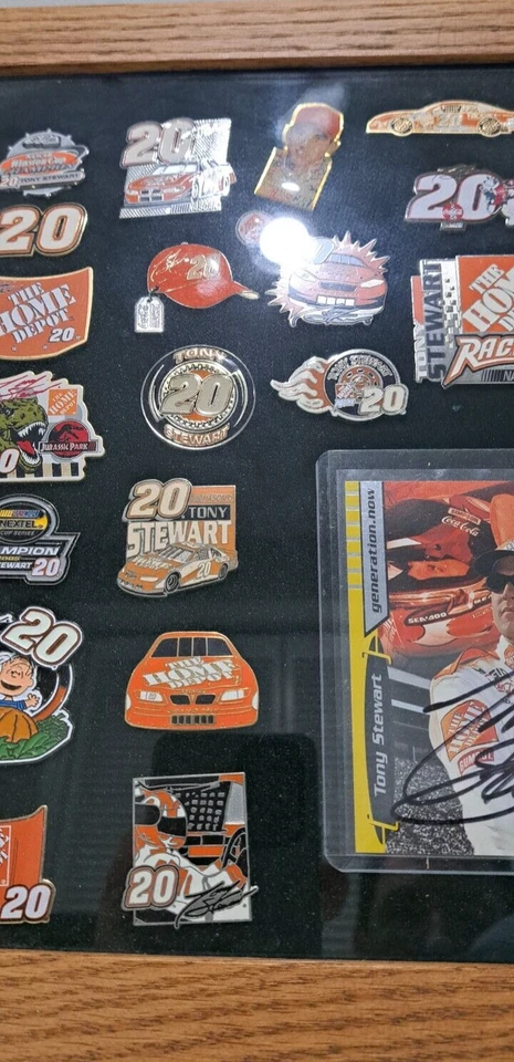Autograph Tony Stewart #20 Pins, Winston Nextel Jurassic Park Peanuts Coca-Cola - Image 3 of 4
