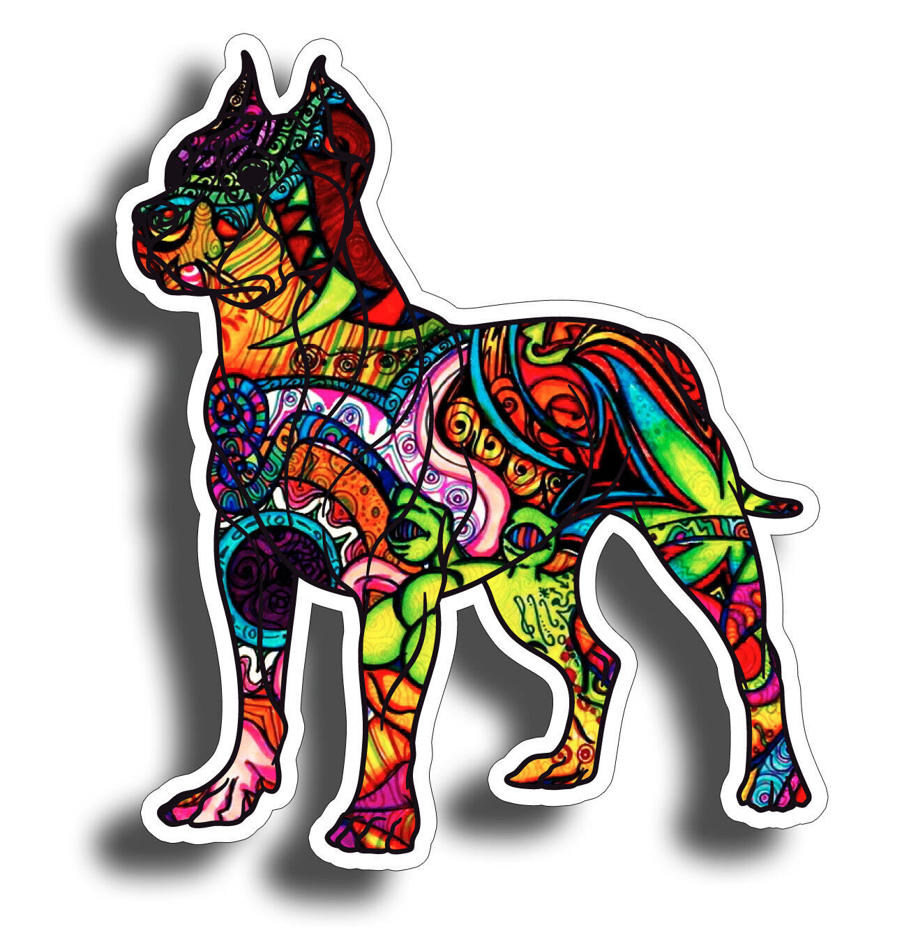 Graffiti Pitbull Dog Sticker Decal