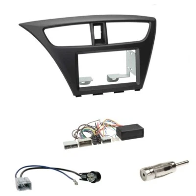 Kenwood Lenkradadapter+Doppel 2-DIN Radioblende schwarz für Honda Civic ab 02/12 - Bild 1 von 2