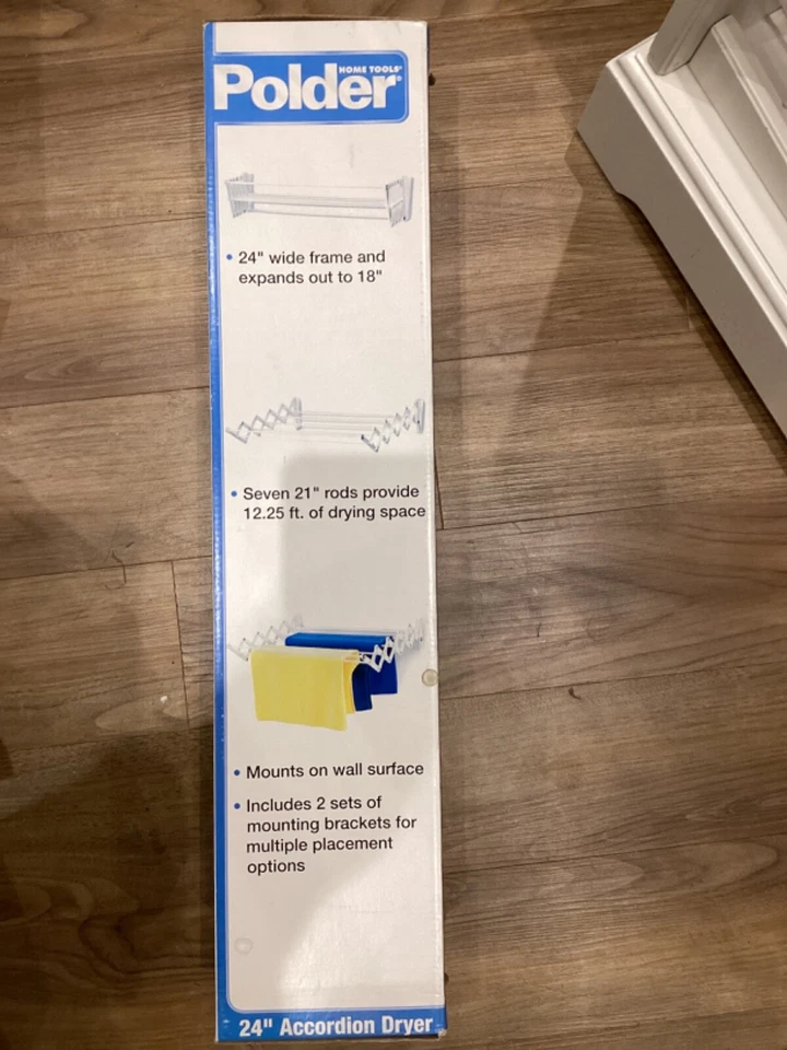 Secadora de ropa retráctil Polder montable en la pared 7 varillas Foto 2 de 4