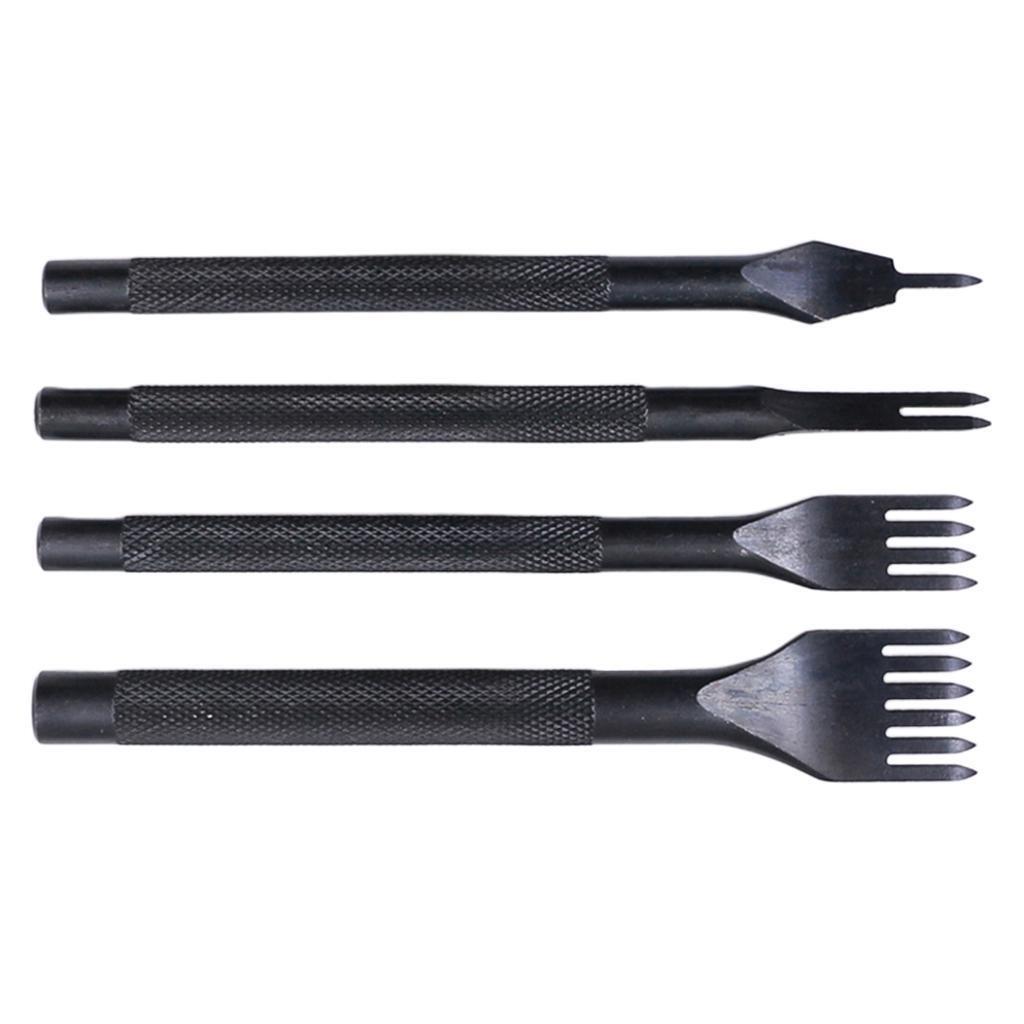 Alvinlite 4-in-1 Nähkegel Set Mit Holzgriff | Für Leder & DIY | 15.5 Cm Lang | Inkl. 4 Ahlenköpfe