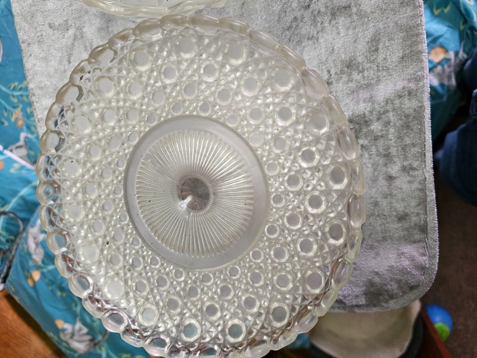 2 vintage glass cake stands eBay