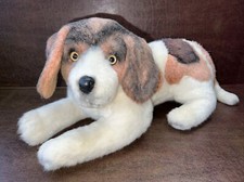 Vtg Russ Berrie Yamiko Beagle  Hound Puppy Dog Stuffed Plush Realistic Laying