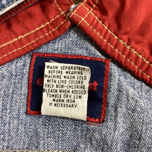 VTG 90s BUM EQUIPMENT Denim/Jean Bib Shortalls/Short Overalls S + Hat #334H - Picture 8 of 9