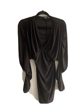 nastygal black bodycon batwing dress size 10