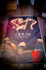 YSL OPIUM KATE MOSS 💋 Grande Poster Moda Pubblicità Vintage Francese Originale