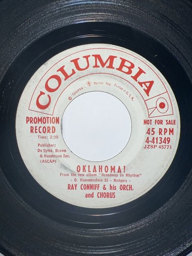 Lot x 3 RAY CONNIFF 45 Somewhere, My Love / Tchaikovsky's First Piano / Oklahoma - Picture 7 of 8