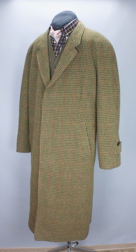 P & J Haggart Houndstooth Tweed Glencheck RAGLAN Balmacaan Jacket Overcoat sz 46 - Picture 3 of 24