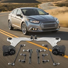 8x Front Lower Control Arms Tie Rods Sway Bar Kits for 2013-2018 Ford Fusion MKZ