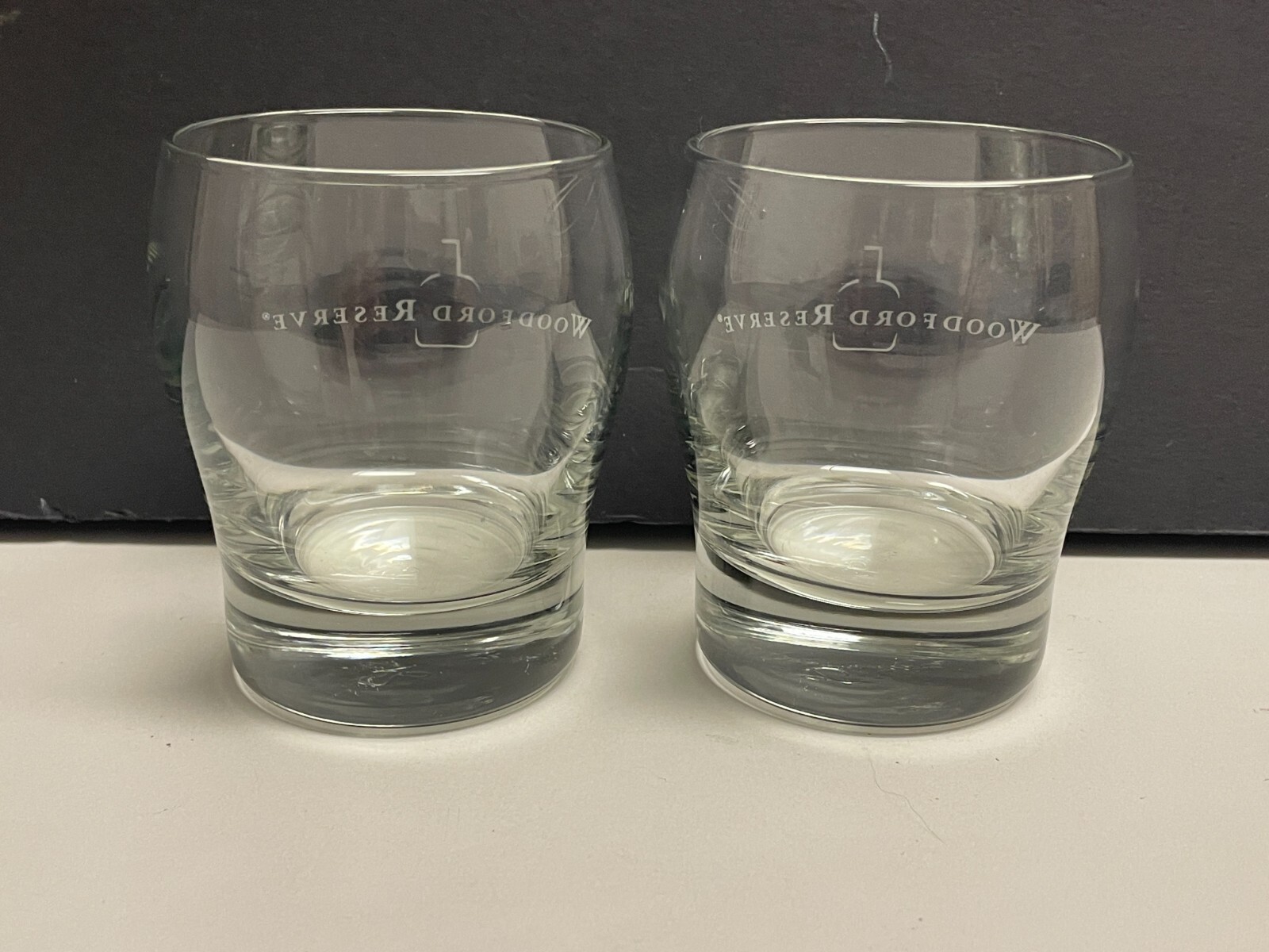 Two (2) Woodford Reserve Bourbon Whiskey Etched Taster Rocks Glasses eBay