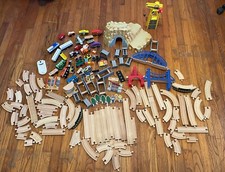 KidKraft Wooden Train Pieces, Tracks, Plus Trains And Bridges More-mixed Sets