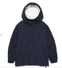 Nanamica Cotton Wool Twill Hooded Pullover, size M, navy, new with tag