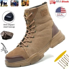 Mens Work Boots Military Tactical Desert  Steel Toe Hiking Motorcycle Combat US