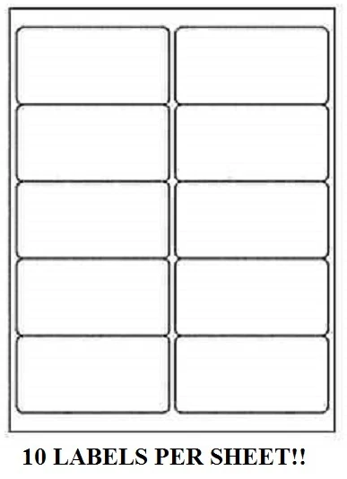5000 Premium 2" x 4" Self Adhesive Address Labels 10 per sheet * 10 up* - Image 2 of 2