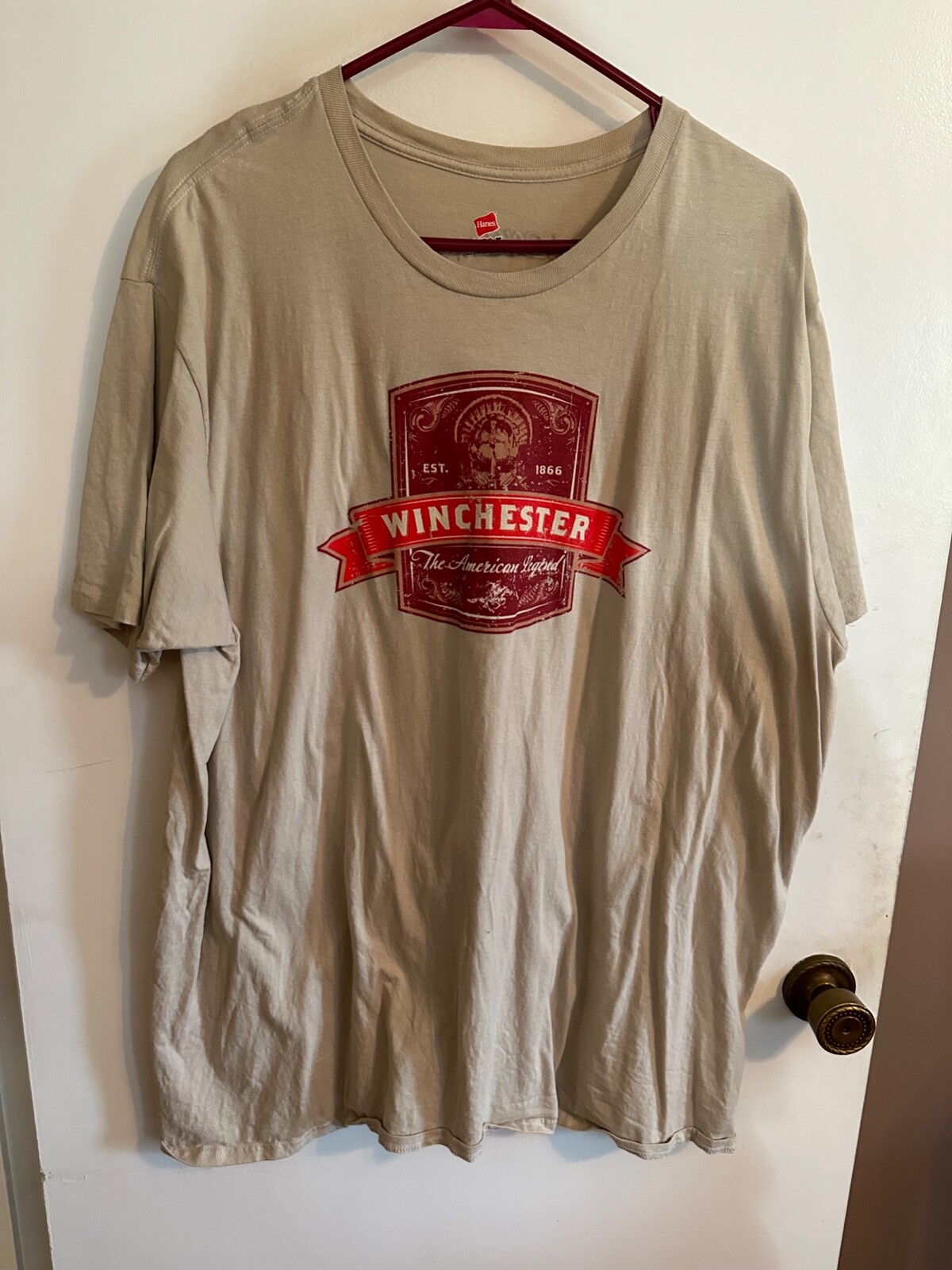 T-shirt Manches Longues Winchester - Homme Taille M, Gris, Imprimé Armes à Feu Recto/verso