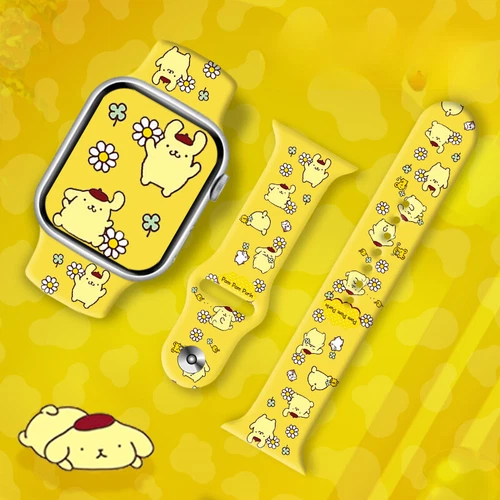 Pom Pom Purin Silikon Armbanduhr - Armbänder für Apple Watch S8765432SE 38/49MM - Bild 2 von 31
