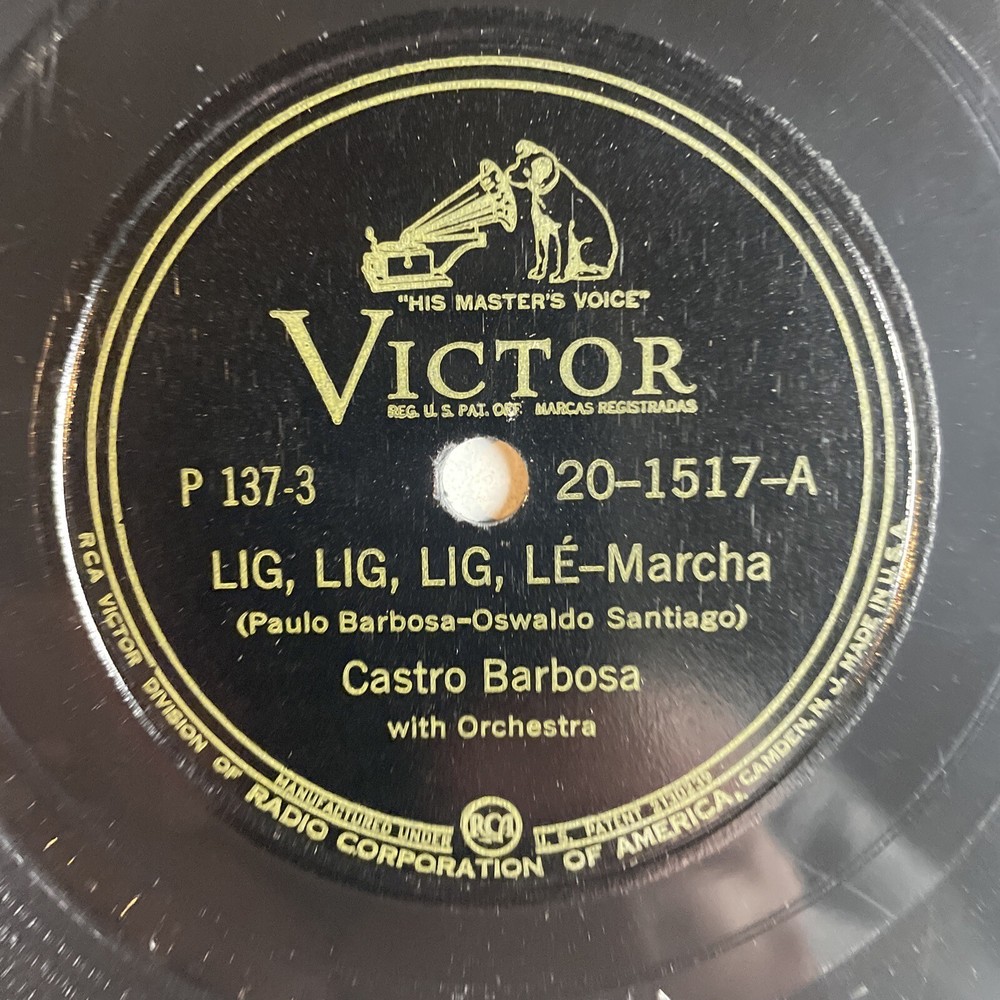 10" 78 RPM-Castro Barbosa-Lig Lig Lig Le/Carlos Galhardo-Oh! Senhora Viuva