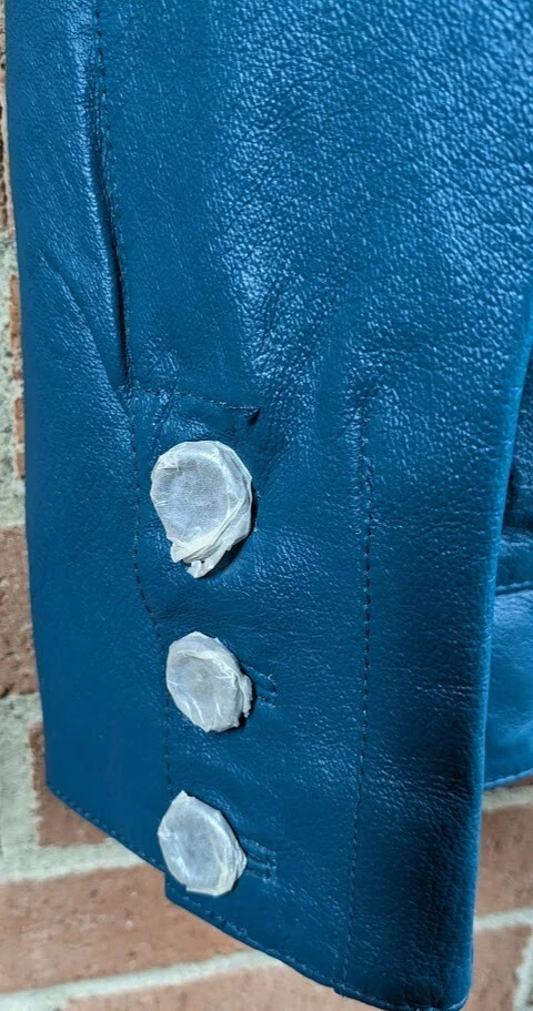 Vintage MetroStyle Womens Leather Blazer Jacket 10 T Mod Rock Punk 80s Western - Image 3 of 4