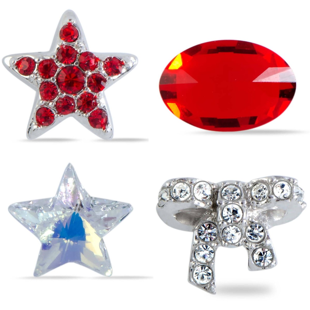 Swarovski Women's Treasure Set Clear and Siam Red Crystals Four