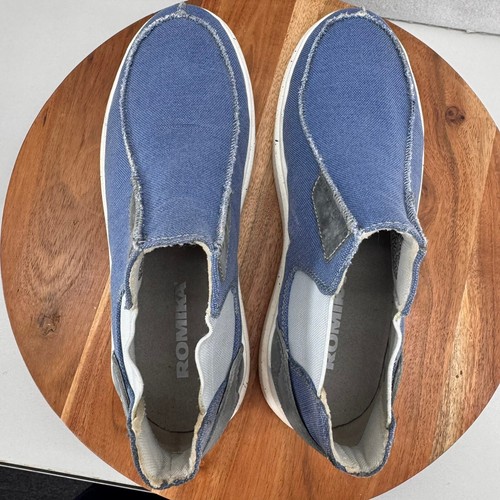 Romika Scarpe Casual Chelsea Stivaletti Comodi Slip On Blu Uomo Taglia 6,5 - Foto 7 di 10