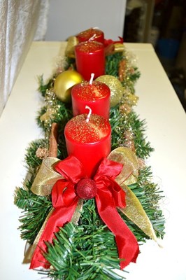 excl. Adventskranz knstlich rot gold 60 cm Weihnachten Advent Gesteck |  eBay.de