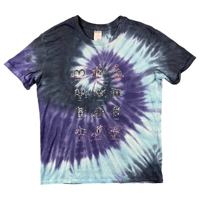 No Boundaries Tie Dye Shirt Womens Large Blue Purple Sun Moon Astrology Hippie