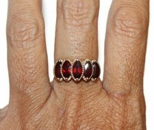 2Ct Marquise Lab-Created Garnet Engagement Five-Stone Ring 925 Sterling Silver