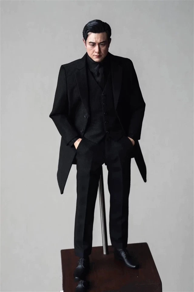 1/6 черный жилет костюм пальто рубашка брюки мужская одежда модель для 12» фигурка - Изображение 3 из 3