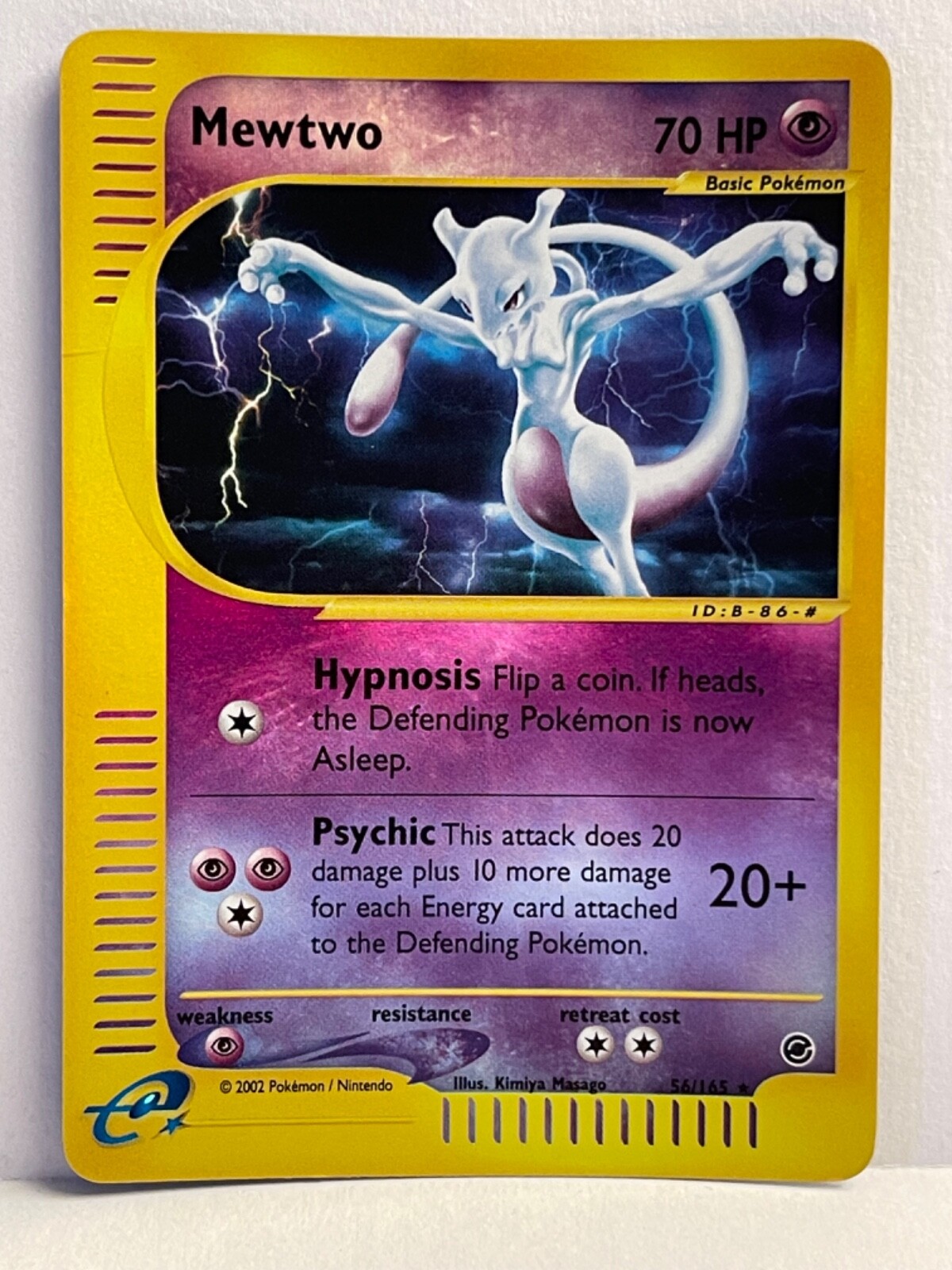 Pokemon Expedition Base Set Mewtwo Reverse Holo 56/165 LP light bend on side