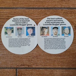 1984 Louisville Slugger Glove Tag-OREL HERSHISER, ERIC DAVIS, ANDY VAN SLYKE-EX+