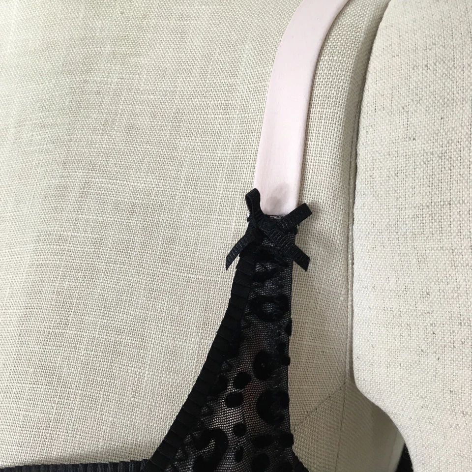 Sujetador Pleasure State Etiqueta Blanca 38B Rosa Claro Negro Estampado Leopardo Encaje Con Aros Foto 4 de 4