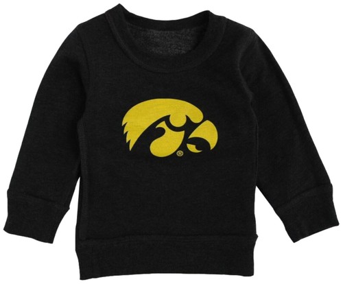 Wes & Willy Iowa Hawkeyes Reversible Youth Fleece Crew Neck Sweater – Black - Picture 2 of 3