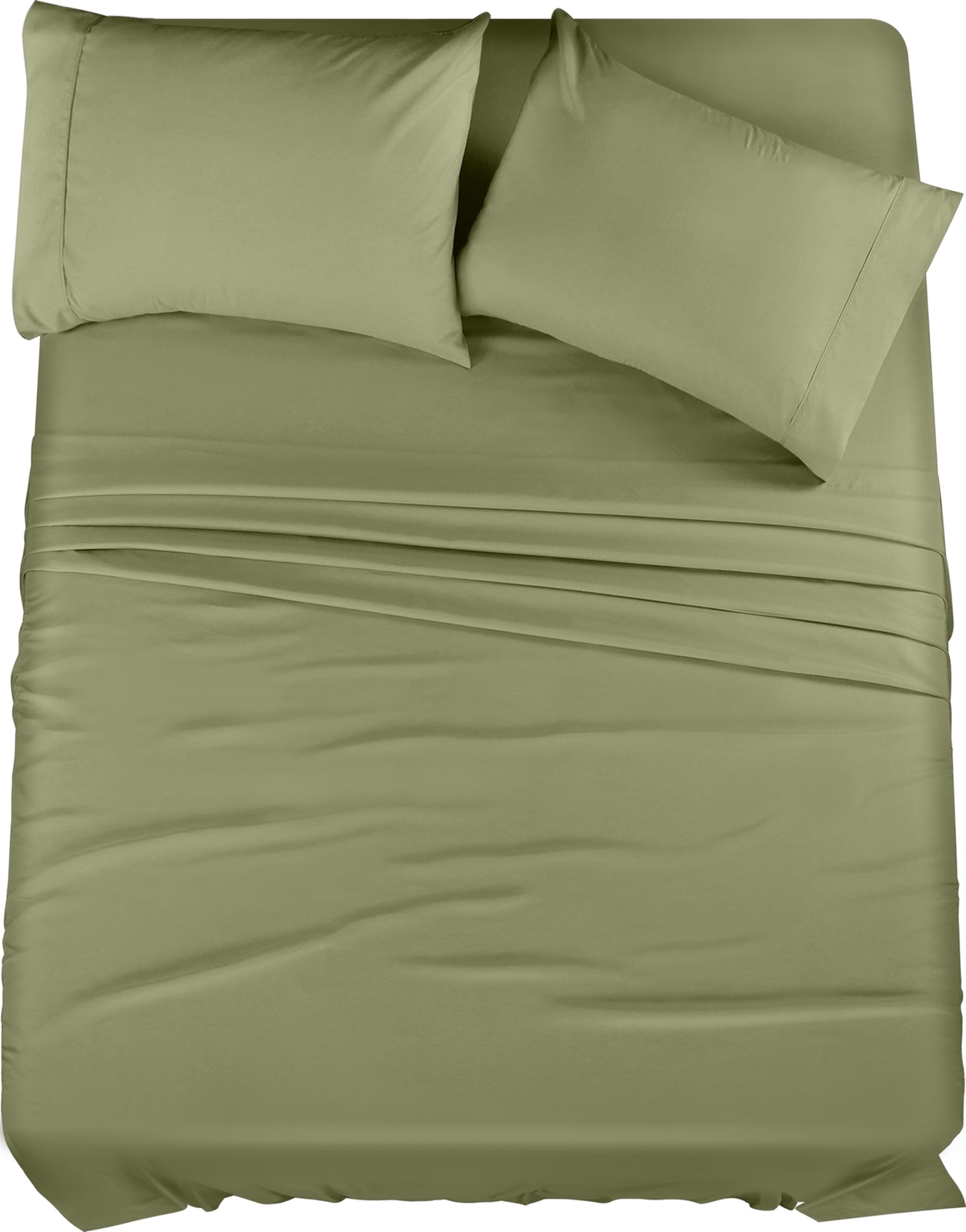 King Bed Sheets Set - 4 Piece Bedding - Brushed Microfiber - Shrinkage and Fa...-image