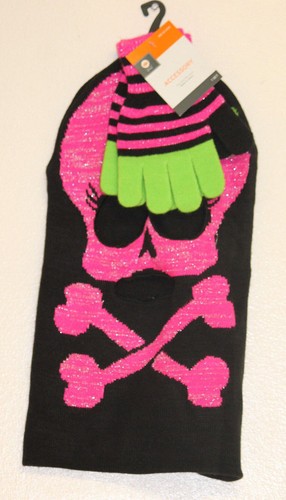 New Black Pink Skull Skeleton Stocking 