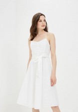 NWT Gap Fit & Flare Cami Dress, WHITE SIZE 8P 8 P                 -328126 N0826